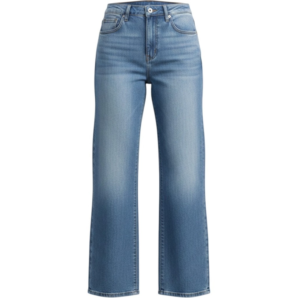 Paris Hilton Womens Wide Leg Cherry Embroidered Jeans Medium Wash Blue Size 13